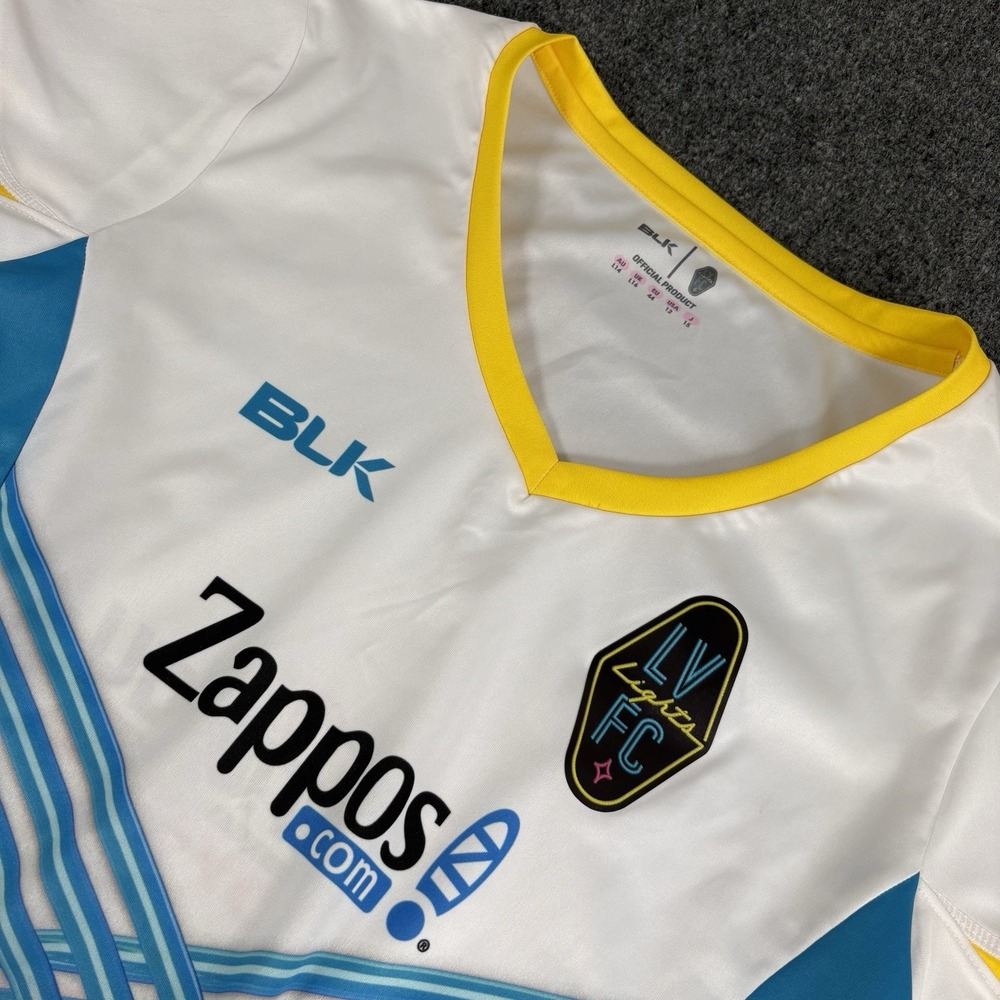 Las Vegas Lights FC Women's Jersey Small BLK 2018 Away White‎ USL Zappos Futbol